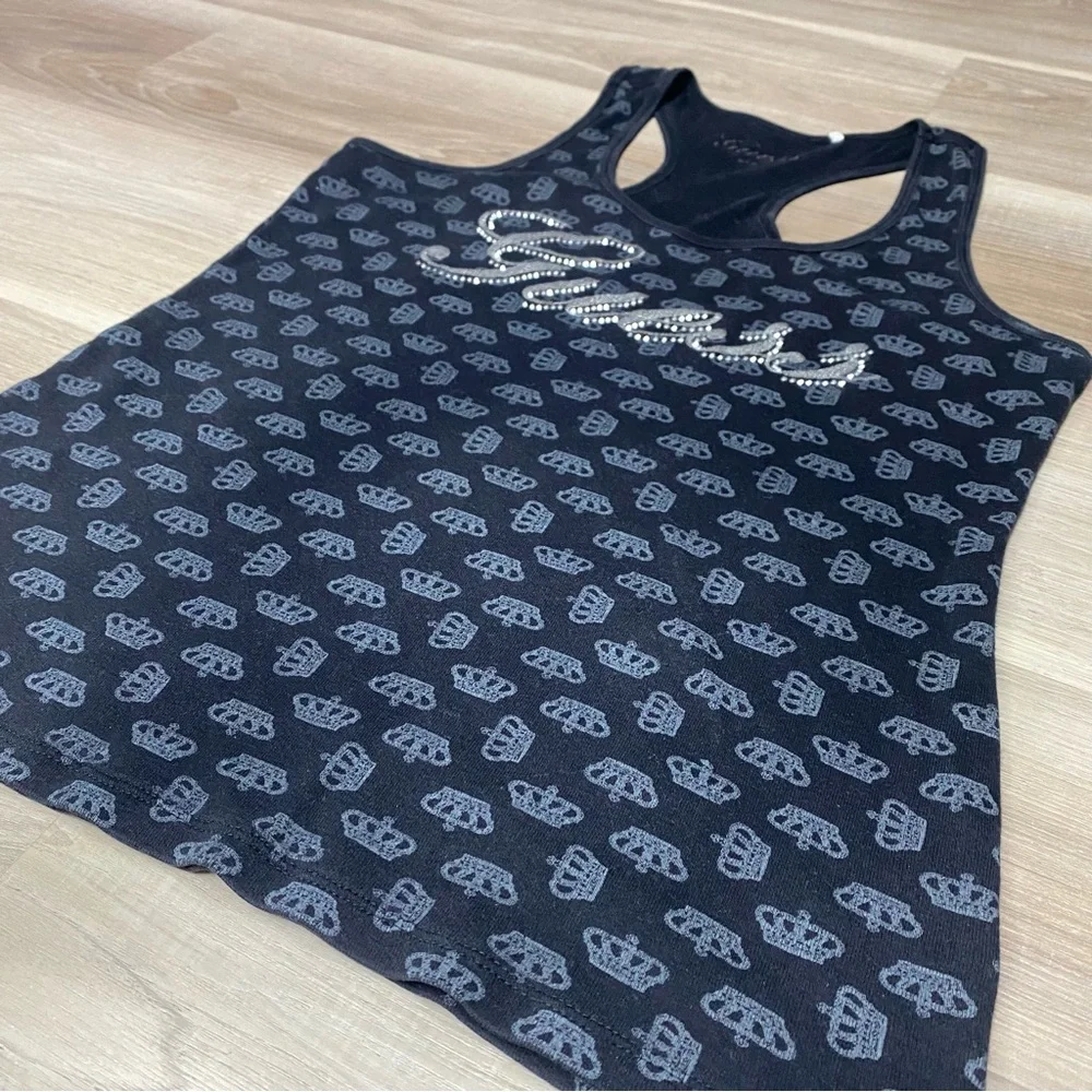 GUESS Y2K Rhinestone Crown Ribbed Tank Top - Picture 6 of 11